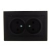 Розетка 2-м СП Mira 16А IP20 со вставкой керамика черн. бархат Lezard 701-4242-128