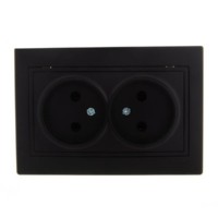 Розетка 2-м СП Mira 16А IP20 со вставкой керамика черн. бархат Lezard 701-4242-128