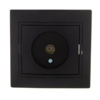 Розетка телевизионная проходная ТВ СП Mira черн. бархат Lezard 701-4242-129