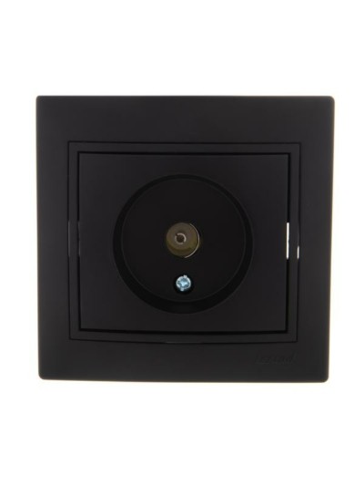 Розетка телевизионная проходная ТВ СП Mira черн. бархат Lezard 701-4242-129