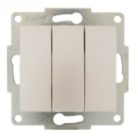 Выключатель 3кл. 1п СП Karina 10А IP20 механизм жемч./бел. перламутр. Lezard 707-3088-109