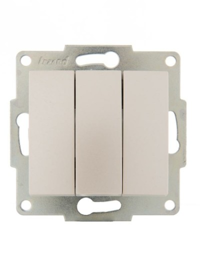 Выключатель 3кл. 1п СП Karina 10А IP20 механизм жемч./бел. перламутр. Lezard 707-3088-109