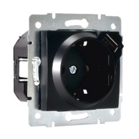 Розетка 1-м СП Karina 16А с/з с заряд. устройством USB механизм черн. бархат Lezard 707-4288-181