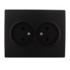 Розетка 2-м СП Karina 16А IP20 термопласт черн. бархат Lezard 707-4200-128B