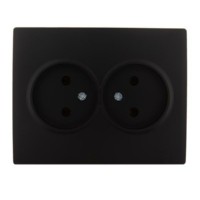 Розетка 2-м СП Karina 16А IP20 термопласт черн. бархат Lezard 707-4200-128B