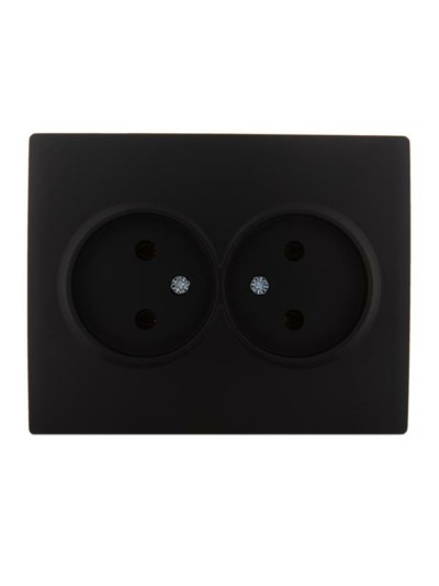 Розетка 2-м СП Karina 16А IP20 термопласт черн. бархат Lezard 707-4200-128B