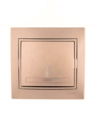 Переключатель 1кл. СП проходной Mira 10А со вставкой свет. корич. перламутр. Lezard 701-3131-105