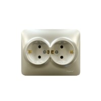 Розетка 2-м Karina Life с/з ПБТ жемчуж./бел. перламутр Lezard 708-3000-127B