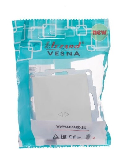 Переключатель 1кл. СП проходной Vesna механизм бел. Lezard 742-0288-107