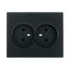 Розетка 2-м СП Vesna ПБТ черн. бархат Lezard 742-4200-128B