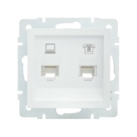 Розетка ПК + ТФ 1-м СП Vesna механизм бел. Lezard 742-0288-143