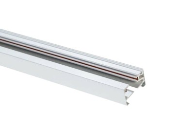 Шинопровод осветительный однофазный 1 м в комплекте c токовводом и заглушкой белый Фарлайт