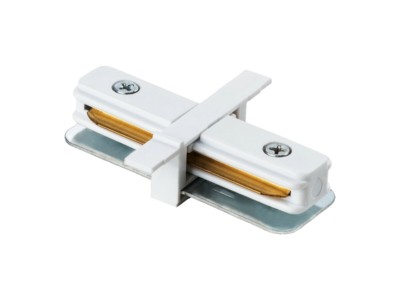 Коннектор прямой для однофазного ШП белый Фарлайт