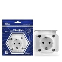 Розетка 1-м ОП Nix 16А IP54 250В с/з с прозр. крышкой бел. Tokov Electric TKE-NX-R1Z-C01T-IP54