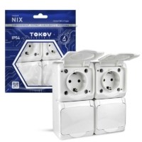 Розетка 4-м ОП Nix 16А IP54 250В с/з с крышкой бел. Tokov Electric TKE-NX-R4Z-C01-IP54