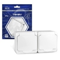 Розетка 2-м ОП Nix 16А IP54 250В с/з с крышкой бел. Tokov Electric TKE-NX-R2Z-C01-IP54