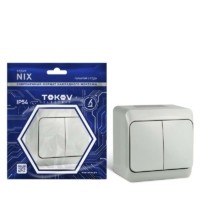 Выключатель 2кл. ОП Nix 10А IP54 250В сер. Tokov Electric TKE-NX-V2-C06-IP54