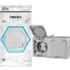 Розетка 2-м ОП Dita 16А IP54 250В с/з с крышкой сер. Tokov Light TKL-DT-R2Z-C06-IP54