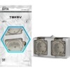 Розетка 2-м ОП Dita 16А IP54 250В с/з с прозрачн. крышкой сер.Tokov Light TKL-DT-R2Z-C06T-IP54