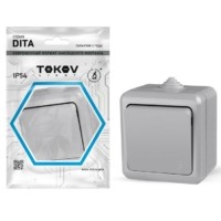 Выключатель 1кл. ОП Dita IP54 10А 250В сер. Tokov Light TKL-DT-V1-C06-IP54