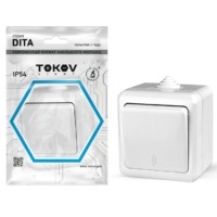 Переключатель 1-кл. ОП Dita IP54 10А 250В бел. Tokov Light TKL-DT-P1-C01-IP54