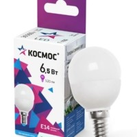 Лампа СДЛ GL45 6.5Вт 6500К E14 220В Космос LkeLED6.5wGL45E1465