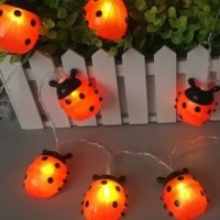 Гирлянда декоративная “Божья коровка” 6×5см 20LED на солнечной батарее бел. дл.4м (2+2м) аккумулятор АА NI-MH 600мА.ч Космос
