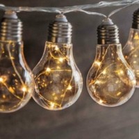 Гирлянда светодиодная “Лампочка” 40LED бел. на солнечной батарее аккумулятор AA NI-MH 600мА.ч