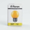 Лампа СДЛ Feron LB-37 шар E27 1Вт желтый