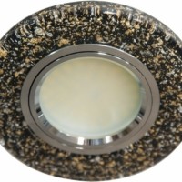 Светильник встраиваемый с белой LED подсветкой Feron 8585-2 потолочный MR16 G5.3 черно-золотистый