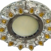 Светильник встраиваемый с белой LED подсветкой Feron CD55A потолочный MR16 G5.3 прозрачно-желтый