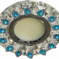 Светильник встраиваемый с белой LED подсветкой Feron CD55A потолочный MR16 G5.3 прозрачно-голубой