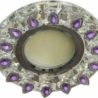 Светильник встраиваемый с белой LED подсветкой Feron CD55A потолочный MR16 G5.3 прозрачно-сиреневый