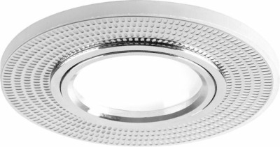 Светильник встраиваемый с белой LED подсветкой Feron CD956 потолочный MR16 G5.3 белый матовый хром