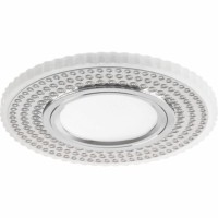 Светильник встраиваемый с белой LED подсветкой Feron CD957 потолочный MR16 G5.3 белый матовый хром