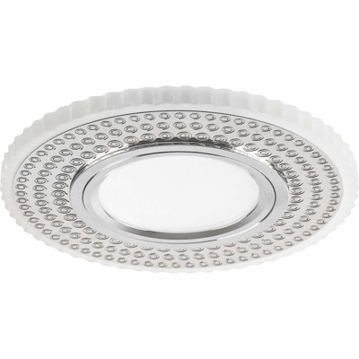 Светильник встраиваемый с белой LED подсветкой Feron CD957 потолочный MR16 G5.3 белый матовый хром