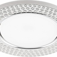 Светильник встраиваемый с белой LED подсветкой Feron CD4029 потолочный GX53 без лампы прозрачный хром