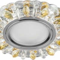 Светильник встраиваемый с белой LED подсветкой Feron CD914 потолочный MR16 G5.3 прозрачный-желтый