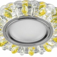 Светильник встраиваемый с белой LED подсветкой Feron CD916 потолочный MR16 G5.3 прозрачный-желтый