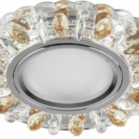 Светильник встраиваемый с белой LED подсветкой Feron CD916 потолочный MR16 G5.3 прозрачный-коричневый