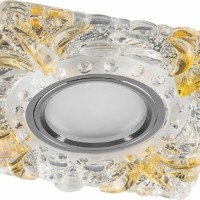 Светильник встраиваемый с белой LED подсветкой Feron CD920 потолочный MR16 G5.3 прозрачный-желтый