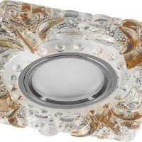 Светильник встраиваемый с белой LED подсветкой Feron CD920 потолочный MR16 G5.3 прозрачный-коричневый