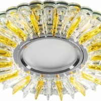 Светильник встраиваемый с белой LED подсветкой Feron CD900 потолочный MR16 G5.3 прозрачный-желтый
