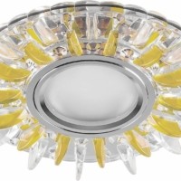 Светильник встраиваемый с белой LED подсветкой Feron CD911 потолочный MR16 G5.3 прозрачный-желтый