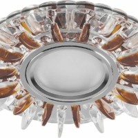Светильник встраиваемый с белой LED подсветкой Feron CD911 потолочный MR16 G5.3 прозрачный-коричневый