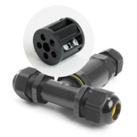 Коннектор кабельный 3-контактный водонепроницаемый клемма 3pin чёрный Feron LD523/LD530