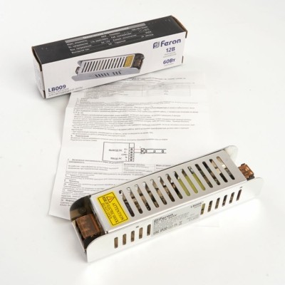 Трансформатор электронный для светодиодной ленты 60W 12V (драйвер), LB009 — изображение 4