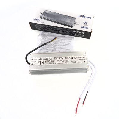 Трансформатор электронный для светодиодной ленты 150W 12V IP67 (драйвер), LB007 — изображение 4