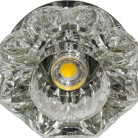 Светильник встраиваемый светодиодный Feron JD90 потолочный 10W 3000K прозрачный хром