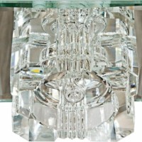Светильник встраиваемый с белой LED подсветкой Feron JD61 потолочный JCD9 G9 прозрачный
